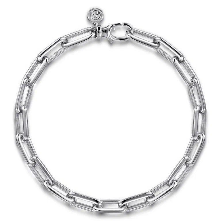 925 Sterling Silver Hollow Link 14mm Chain Bracelet