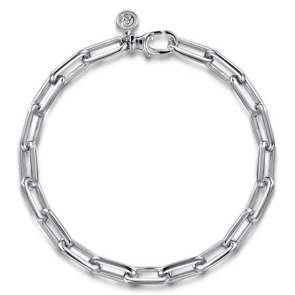 925 Sterling Silver Hollow Link 14mm Chain Bracelet