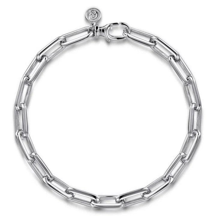 925 Sterling Silver Hollow Link 14mm Chain Bracelet