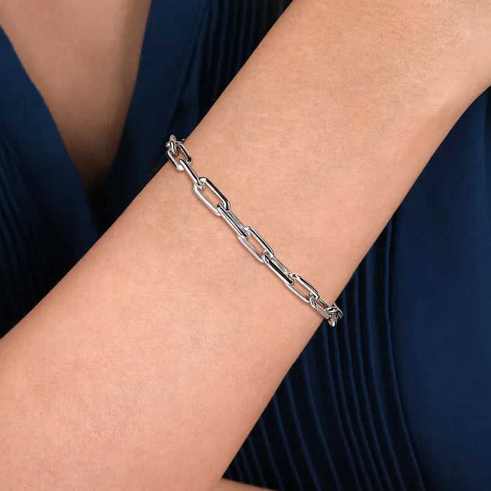 925 Sterling Silver Hollow Link 14mm Chain Bracelet alternate view