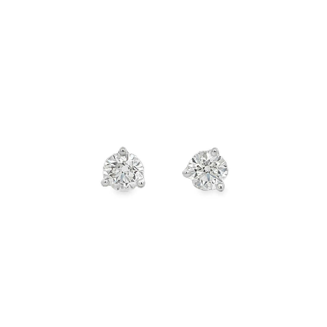 Diamond Stud Earrings 1.43 Carat Martini Set
