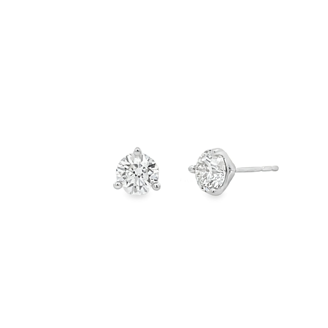 Diamond Stud Earrings 1.43 Carat Martini Set