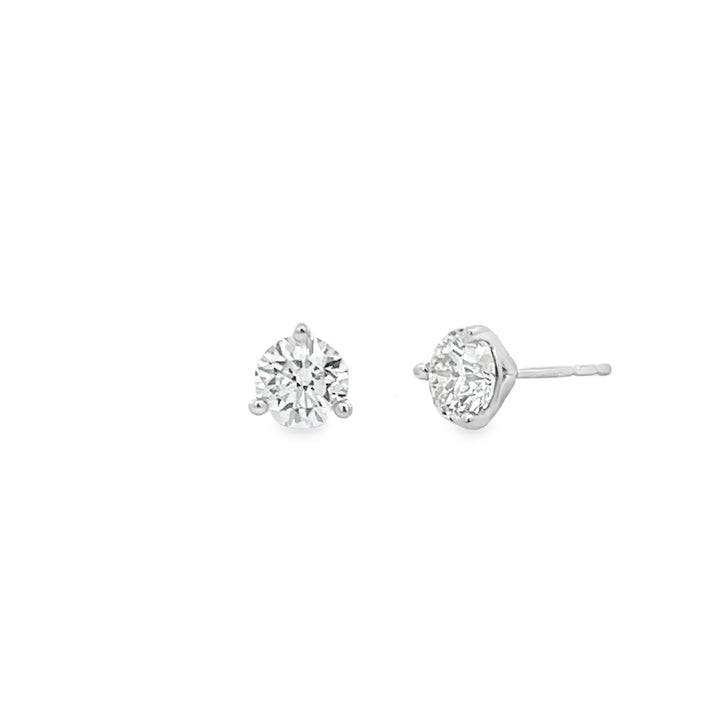 Diamond Stud Earrings 1.43 Carat Martini Set