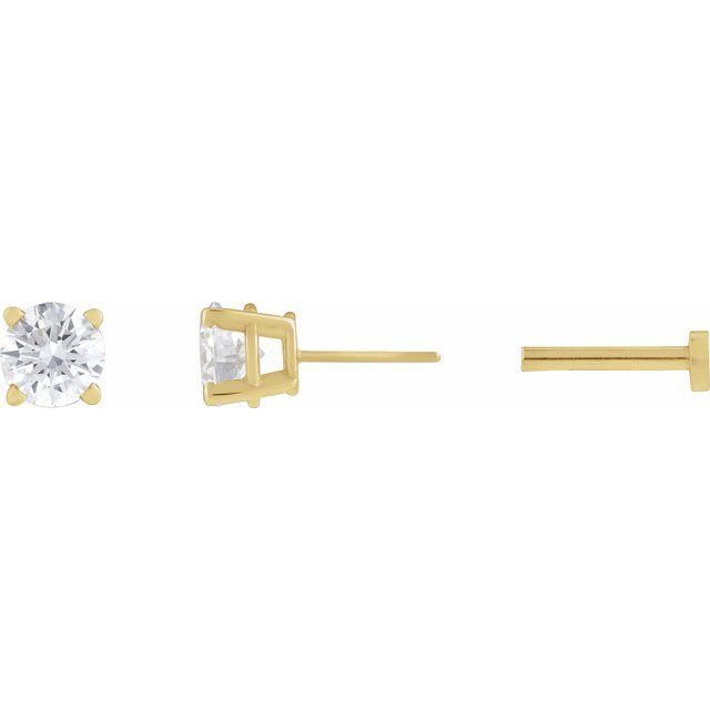 14K Gold Natural Diamond Lightweight Earrings - Options Available