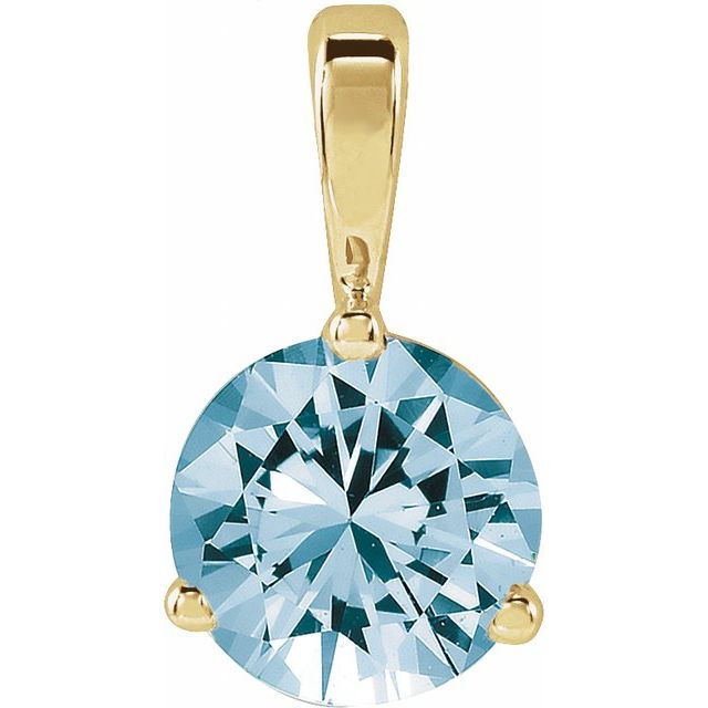 14K Gold & Platinum 3-Prong Basket Pendant - Options Available