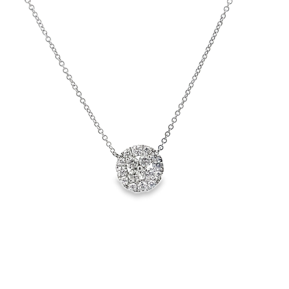 Diamond .77ct Cluster Circle Necklace