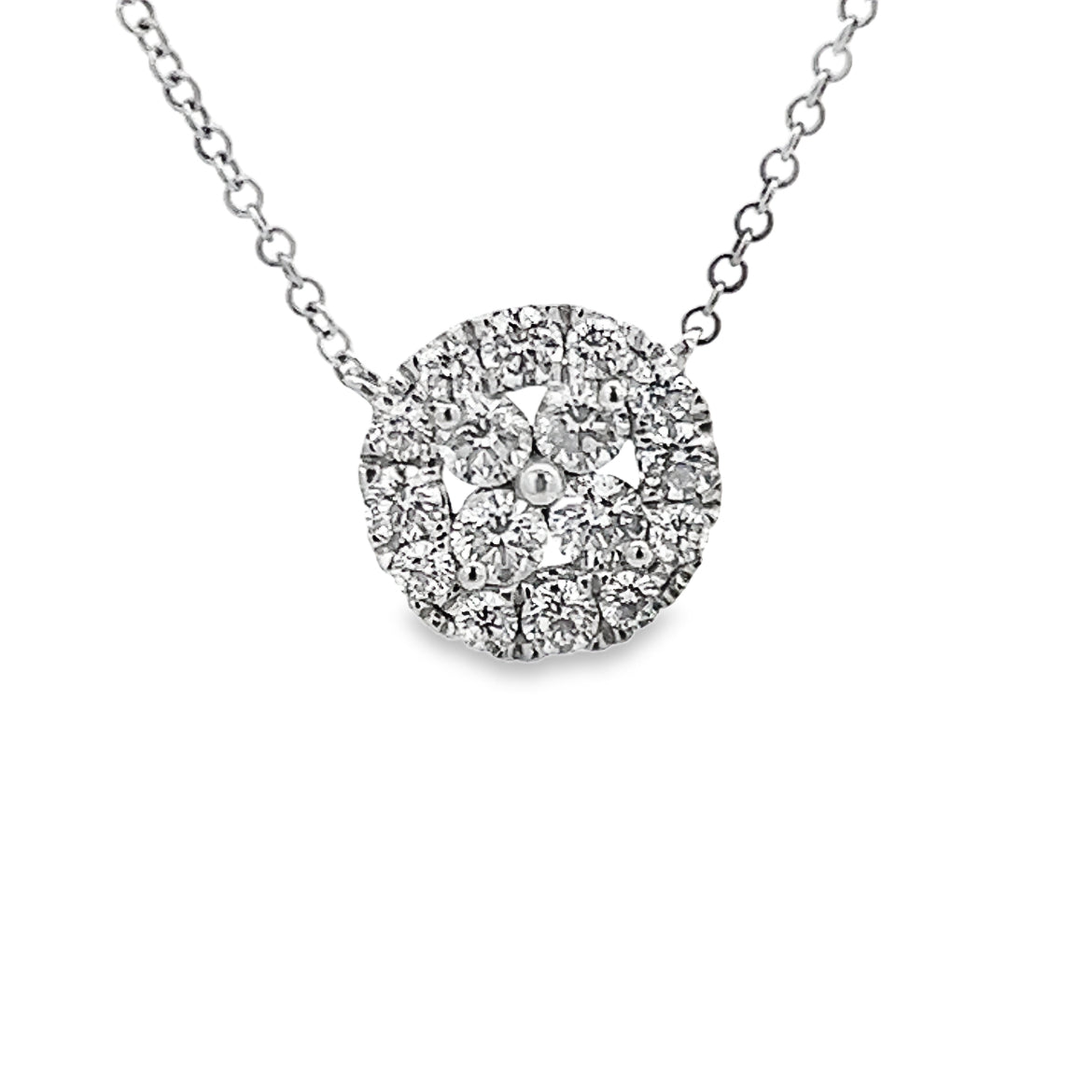 Diamond .77ct Cluster Circle Necklace