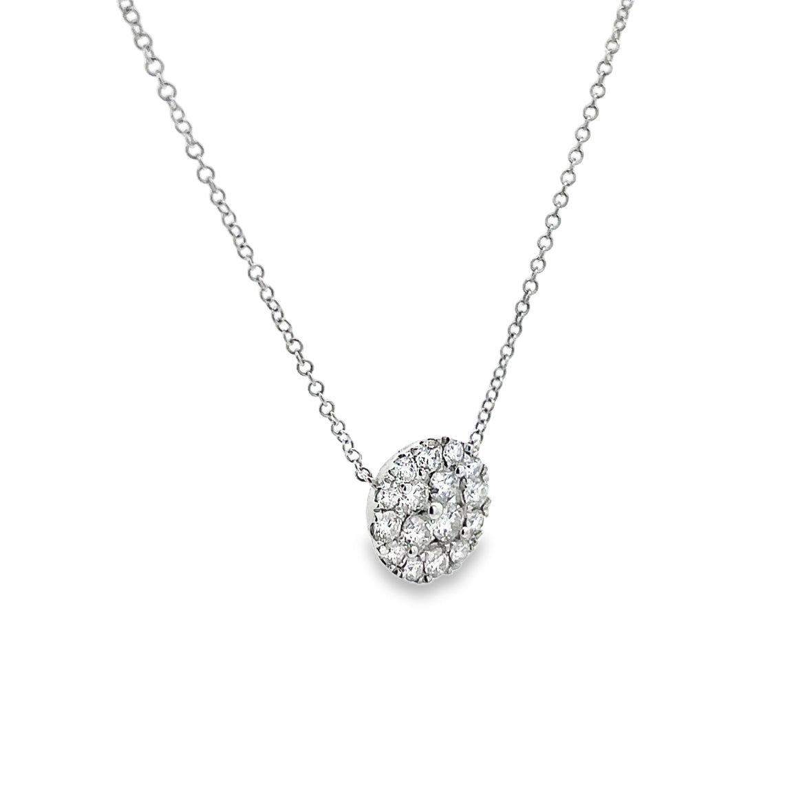 Diamond .77ct Cluster Circle Necklace