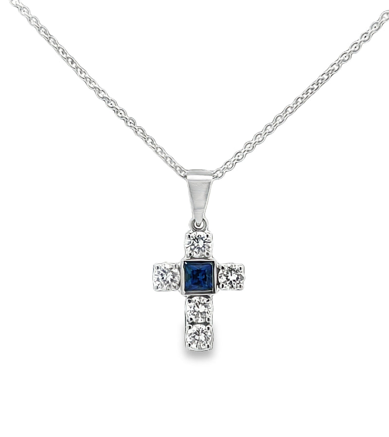Sapphire Diamond Cross