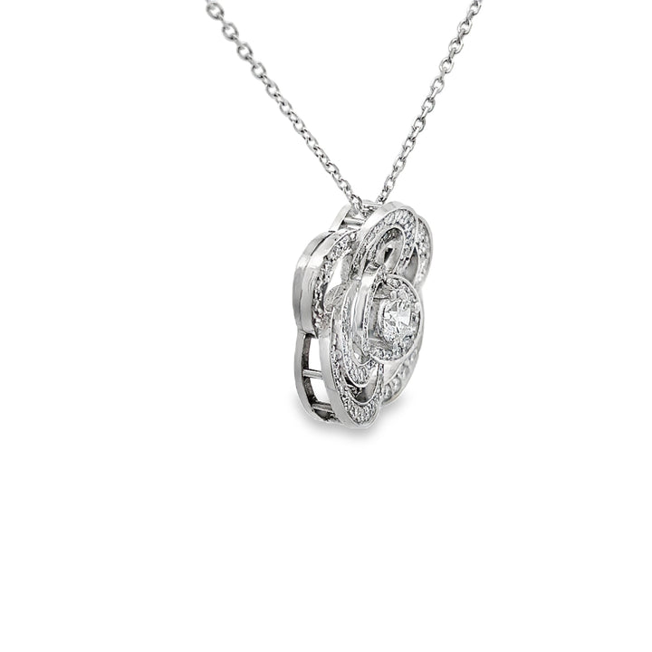Diamond 1.52ct Flower Pendant Chanel Setting