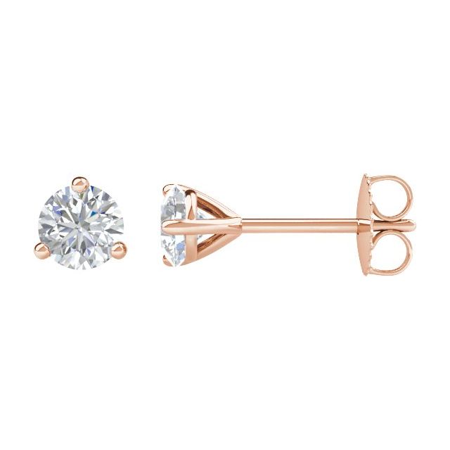Natural Diamond Stud Earrings in Gold and Platinum