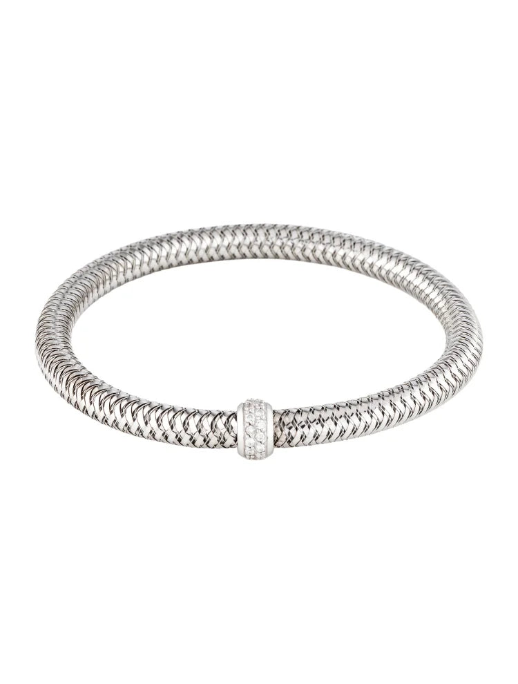 Primavera 18K White Gold Diamond Flexible Bracelet