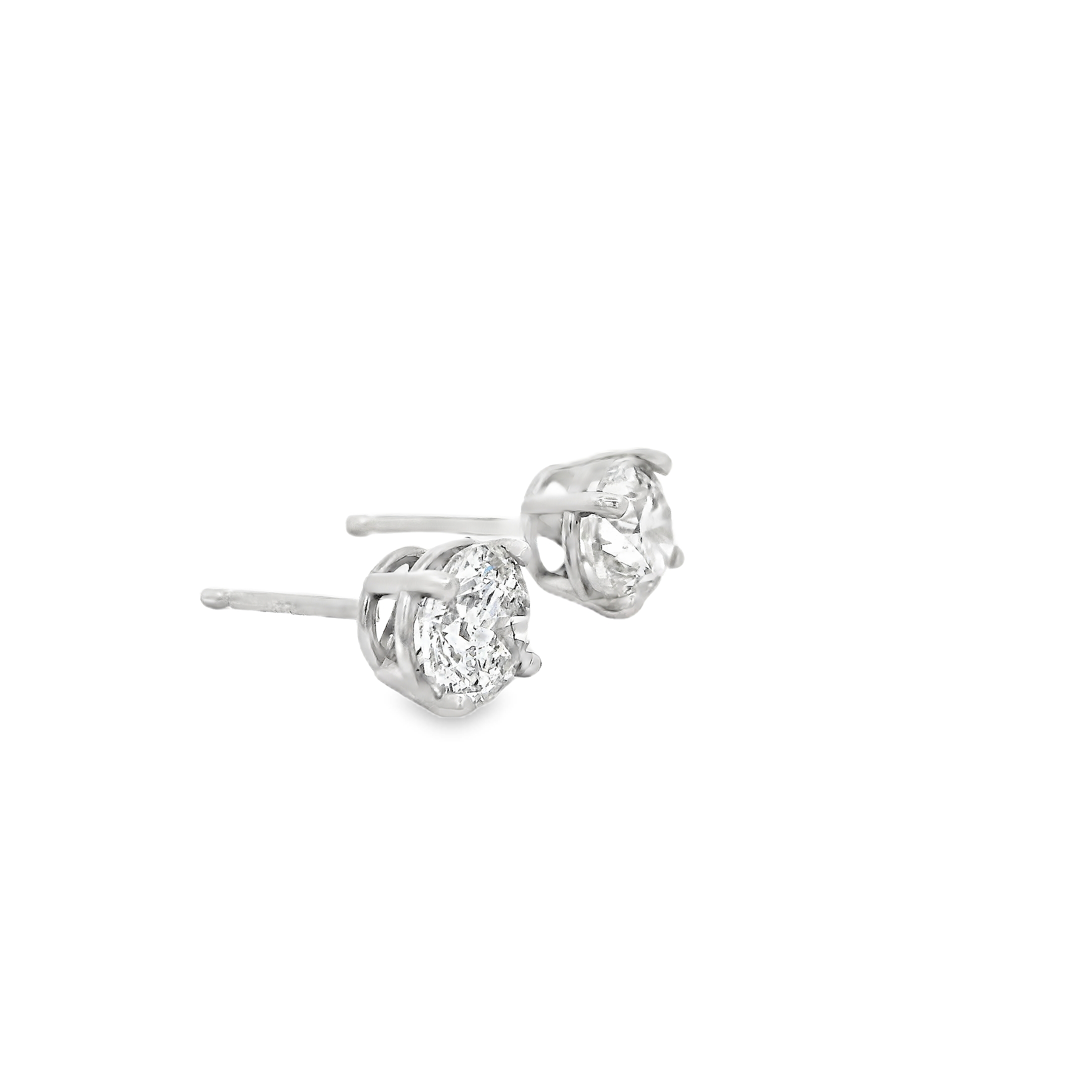 White Gold 1.40ct Round Diamond Stud Earrings