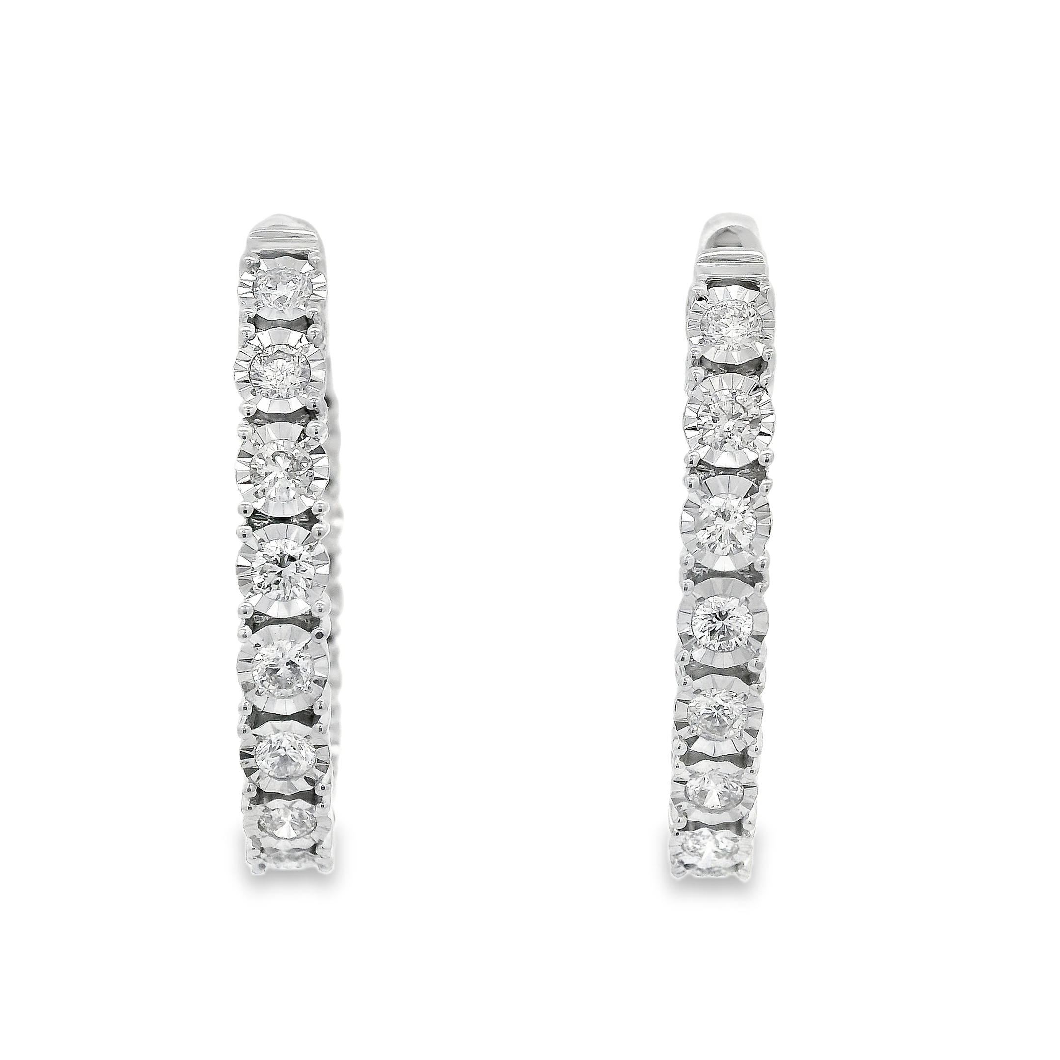 White Gold 1.03ct Diamond Miracle Setting Hoops