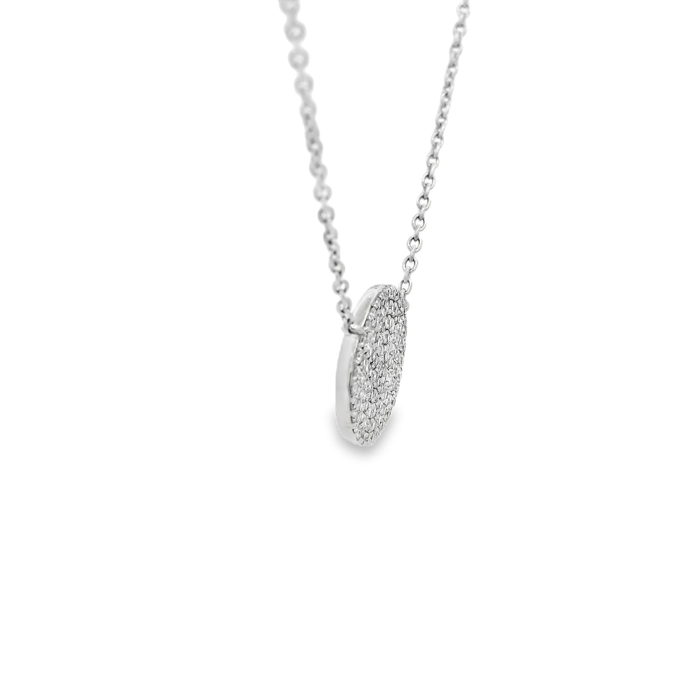 White Gold .30ct Diamond Pave Necklace