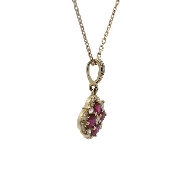 Flower Ruby and Diamond Pendant