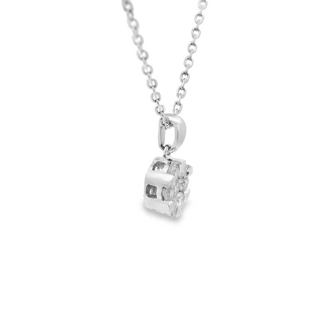 White Gold .25ct Cluster Diamond Pendant