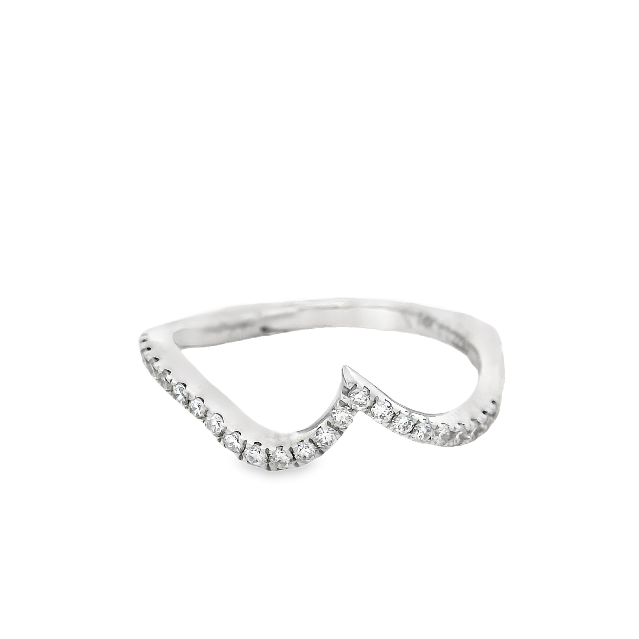 White Gold .19ct Diamond Curved Band