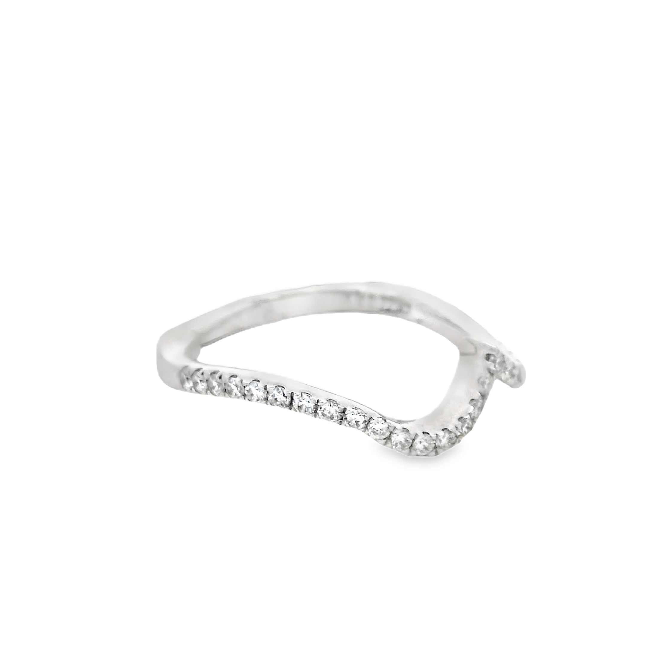 White Gold .19ct Diamond Curved Band