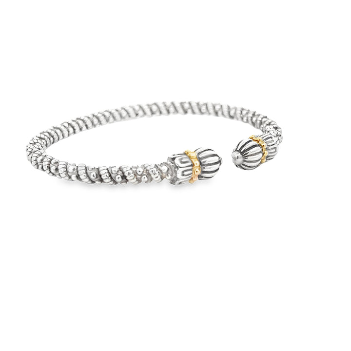 Vahan Half Open Bracelet 14K Yellow Gold Sterling Silver 3mm