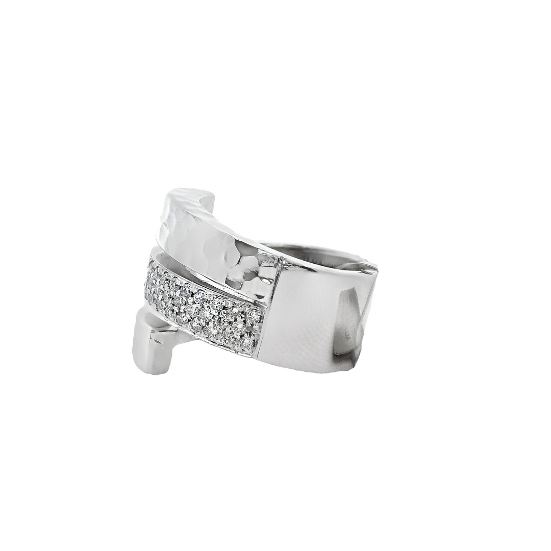 Diamond Hammered Ring