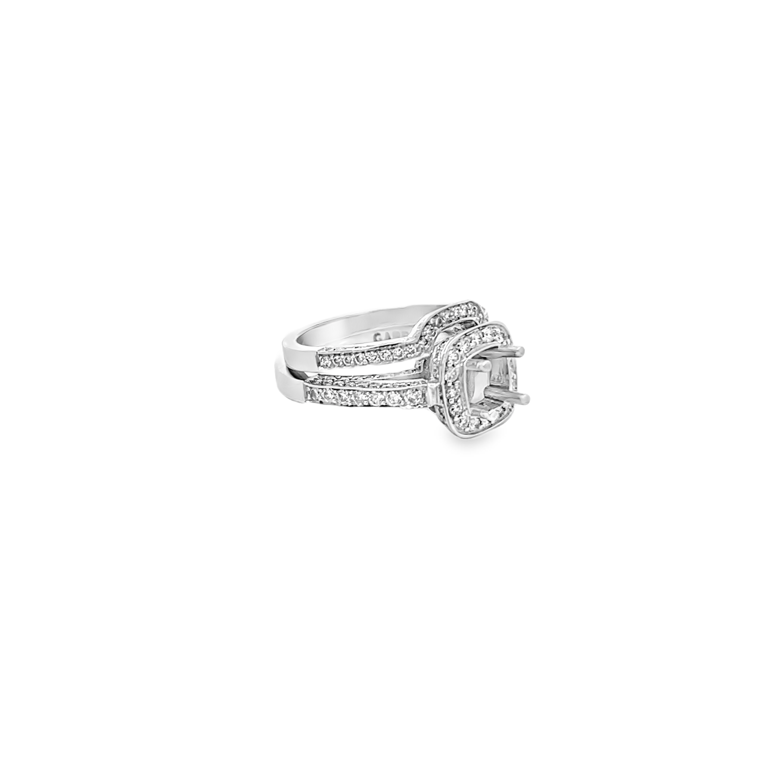 White Gold Diamond Semi Mount 1.50 Carats with Band