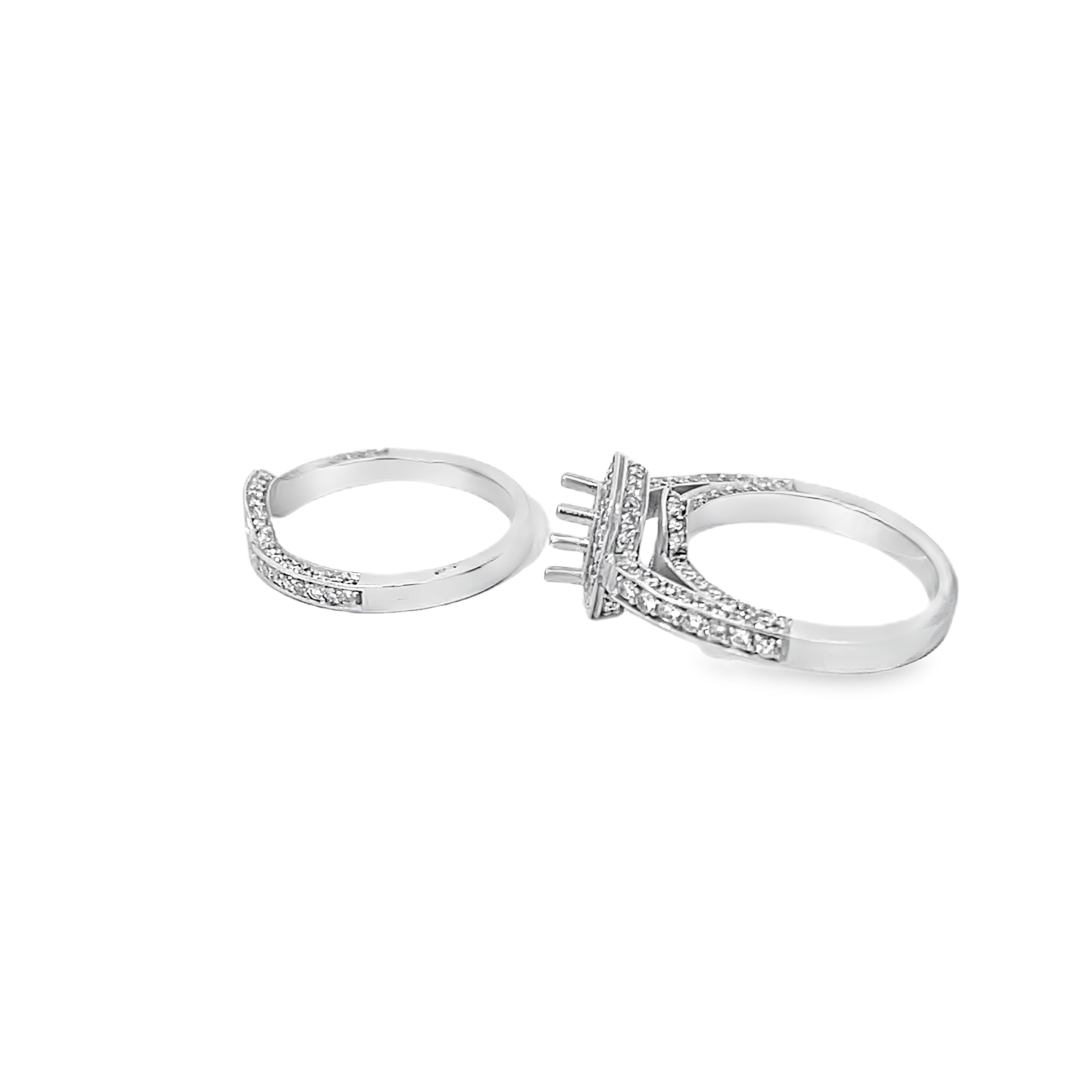 White Gold Diamond Semi Mount 1.50 Carats with Band