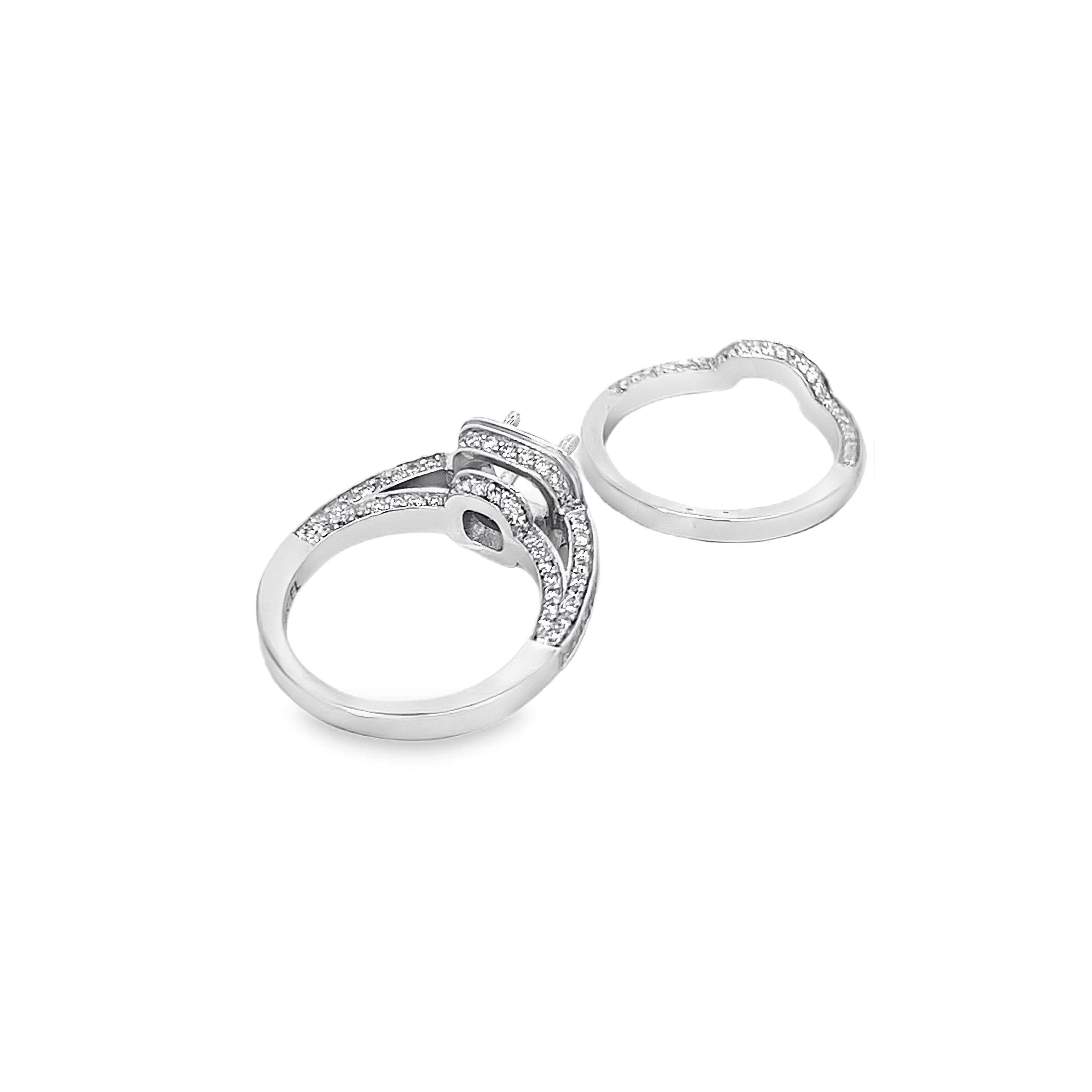White Gold Diamond Semi Mount 1.50 Carats with Band