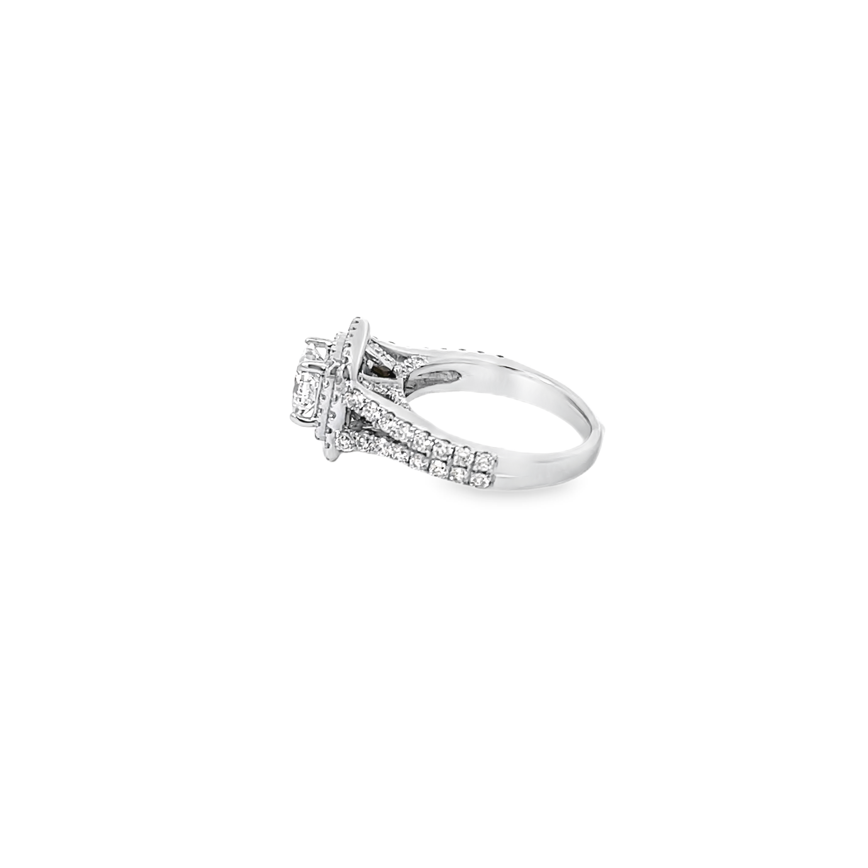 White Gold Princess 2.00 Carats Halo Style Ring