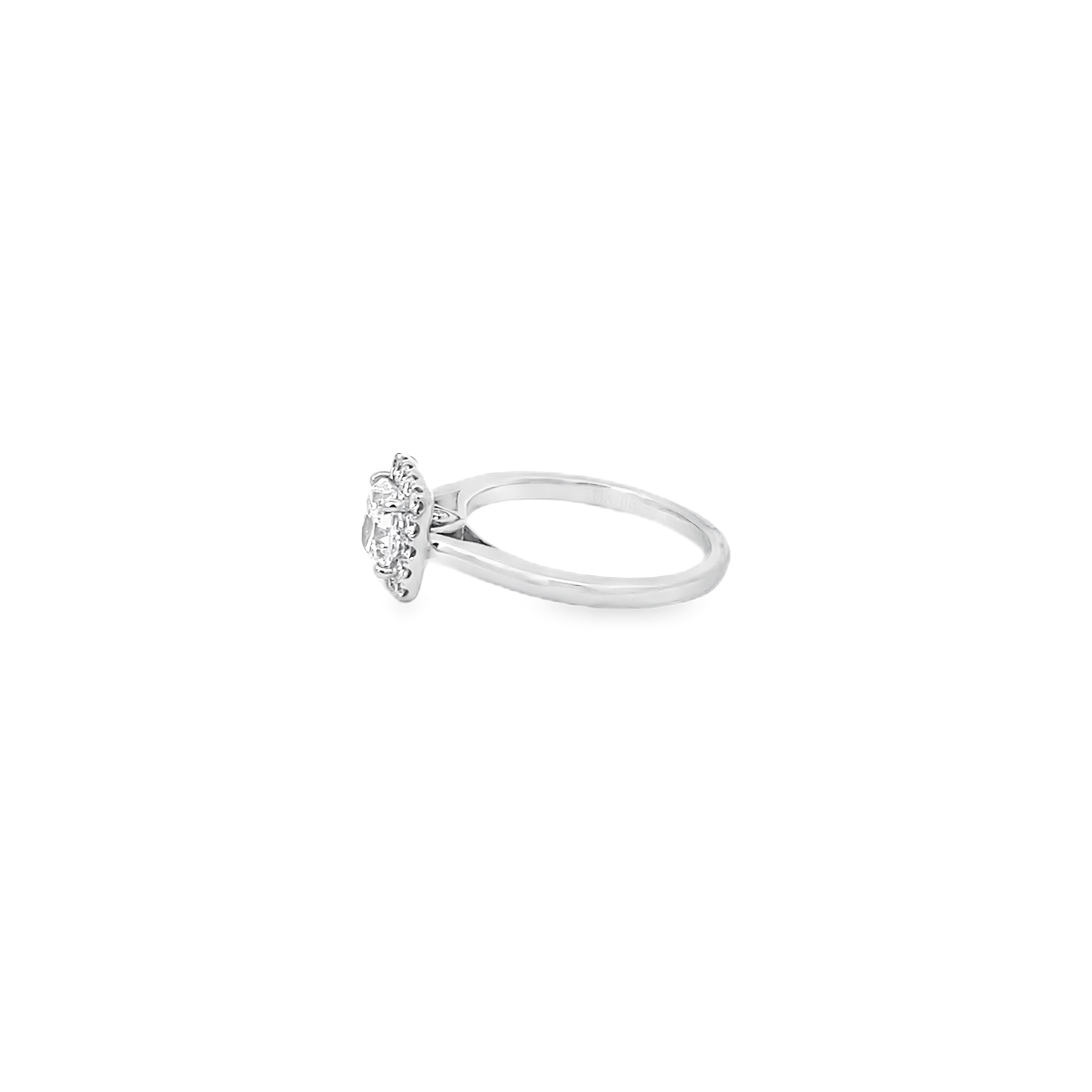 White Gold 1.25 Carats Round Diamond Halo Ring