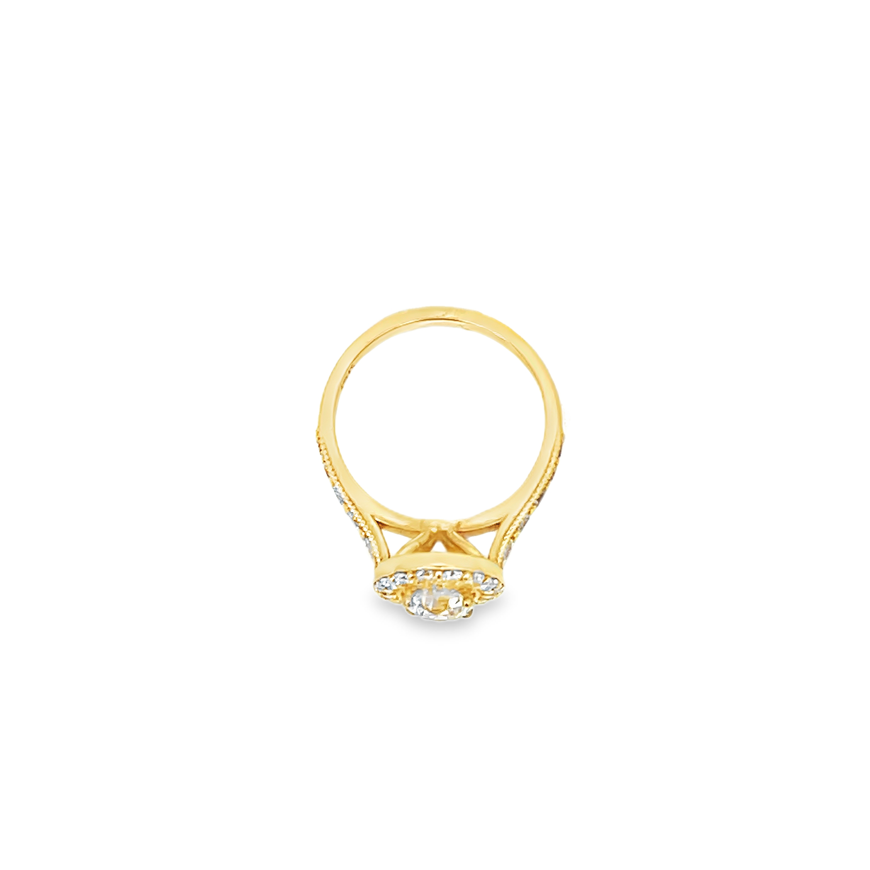 Yellow Gold Halo Style Ring 1.44 Carats