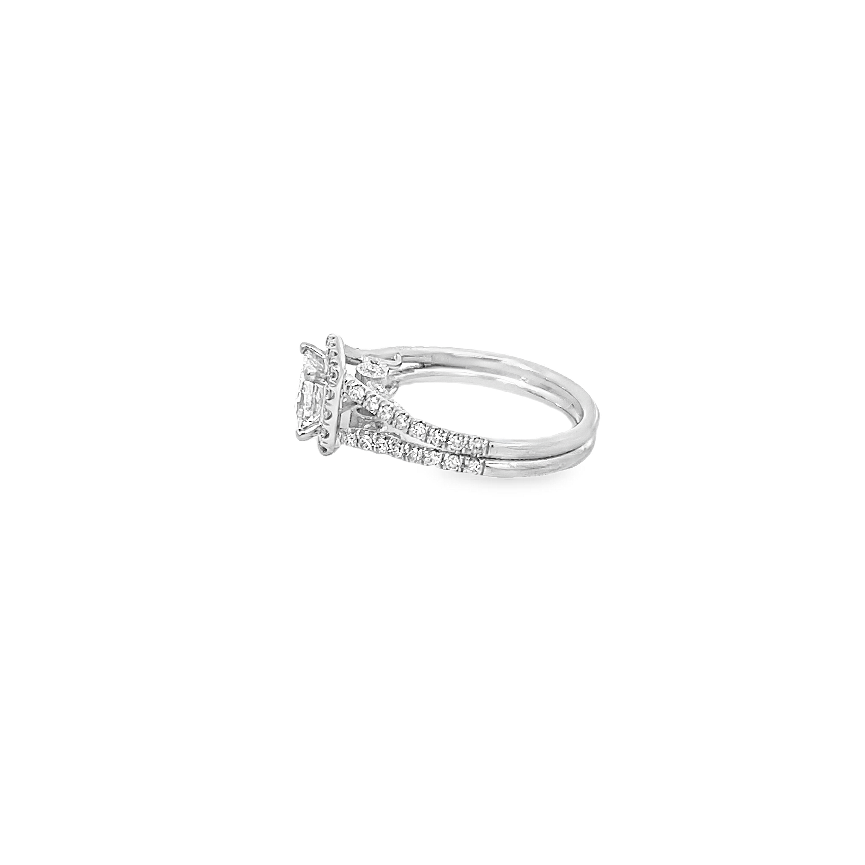 White Gold Princess Halo 1.47 Carat Ring