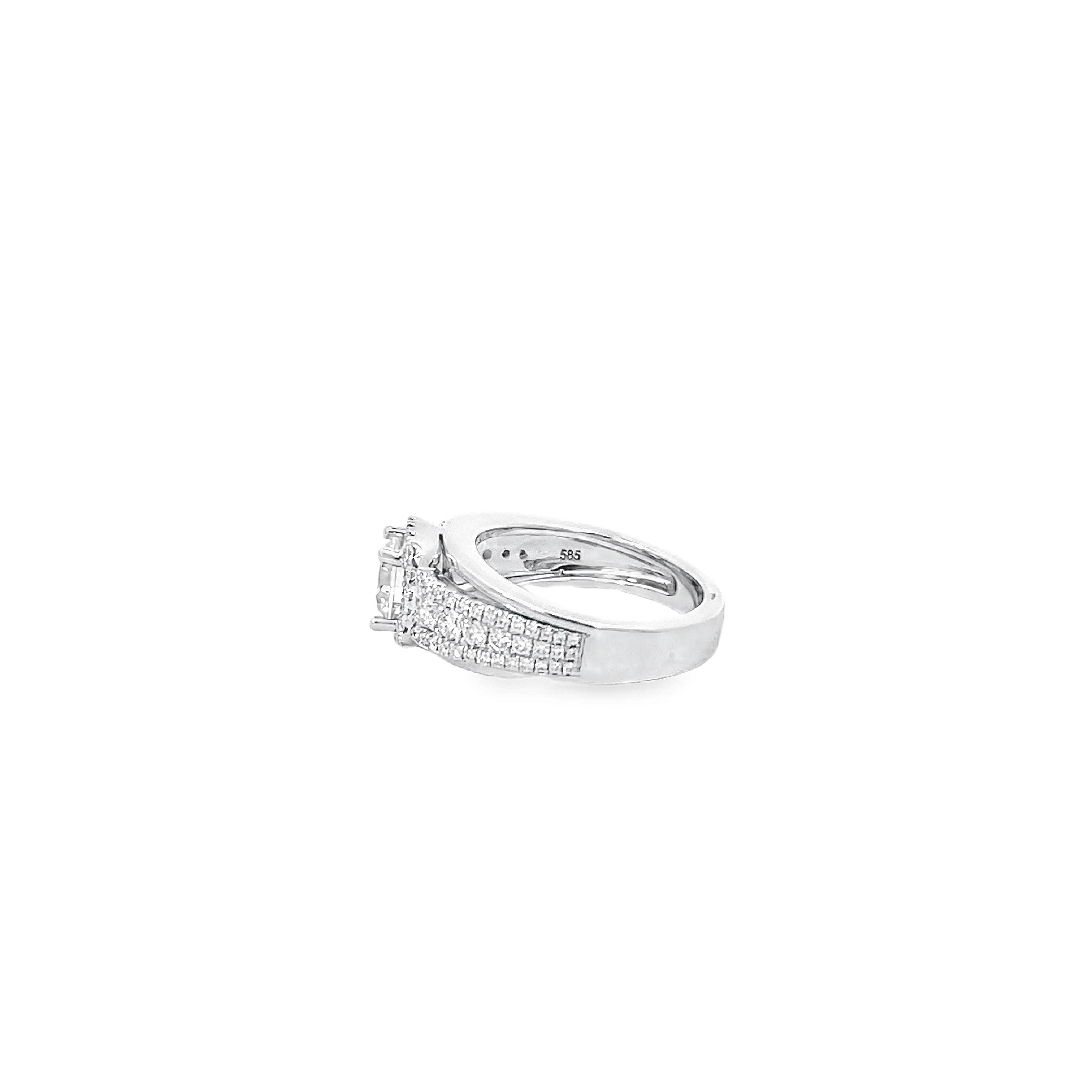 White Gold Diamond Semi Mounting 0.88 Carat