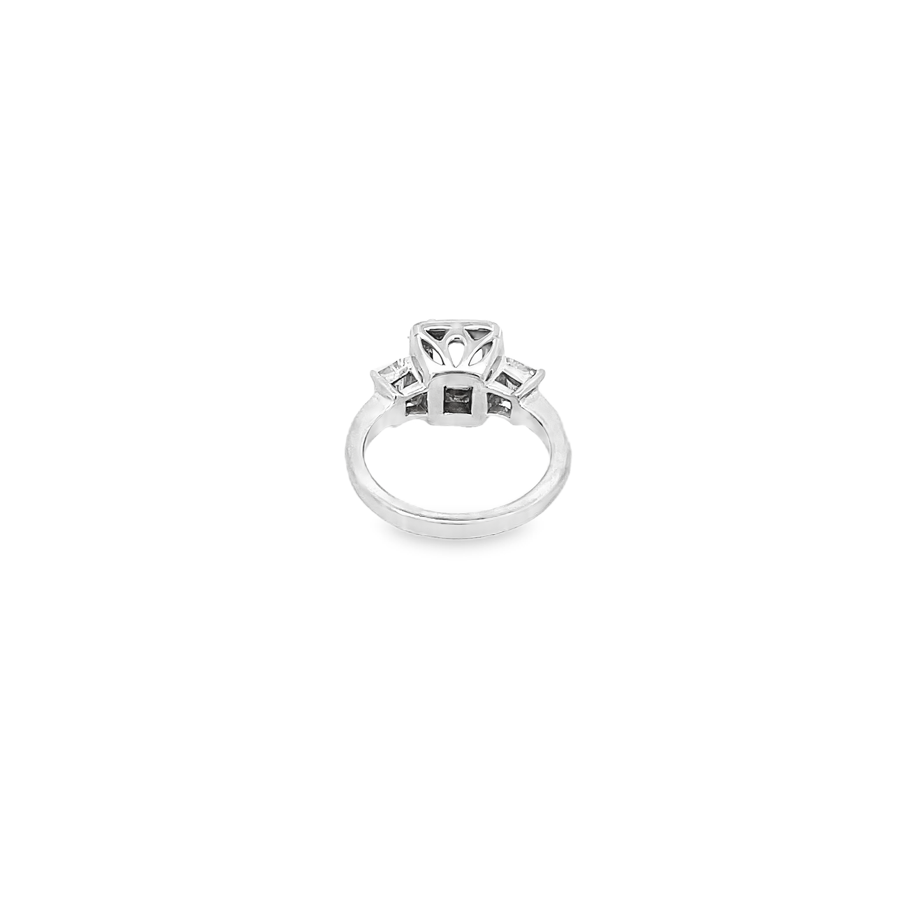 White Gold Three Stone Diamond Semi Mounting