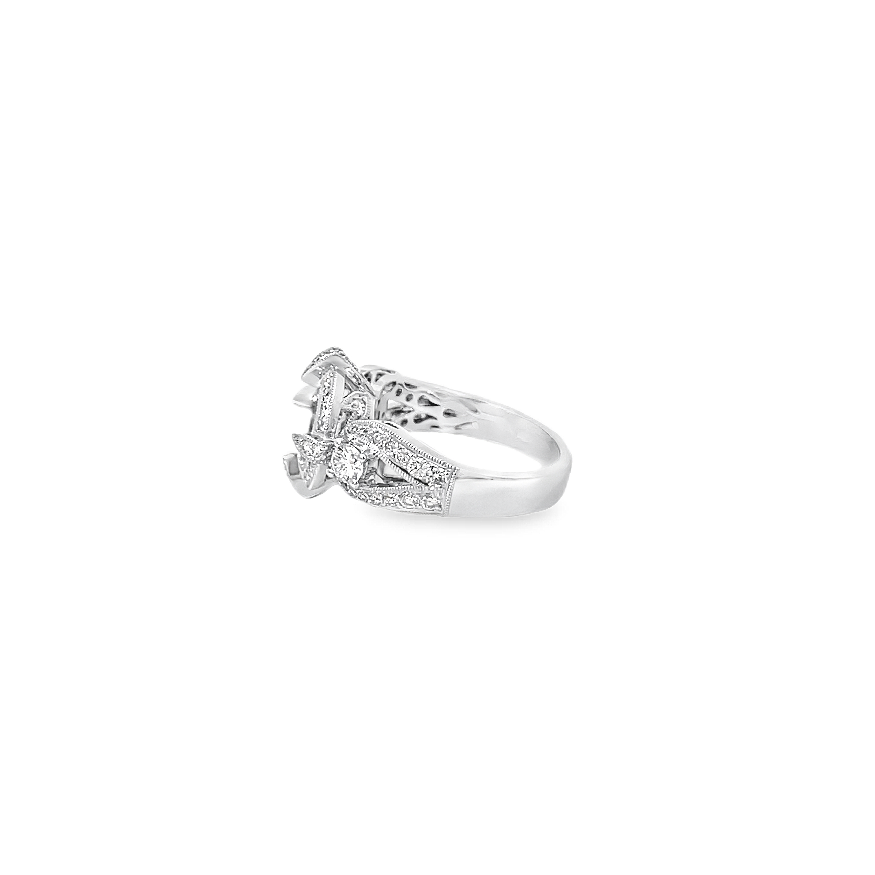 White Gold Diamond Semi Mount 0.86 Carat