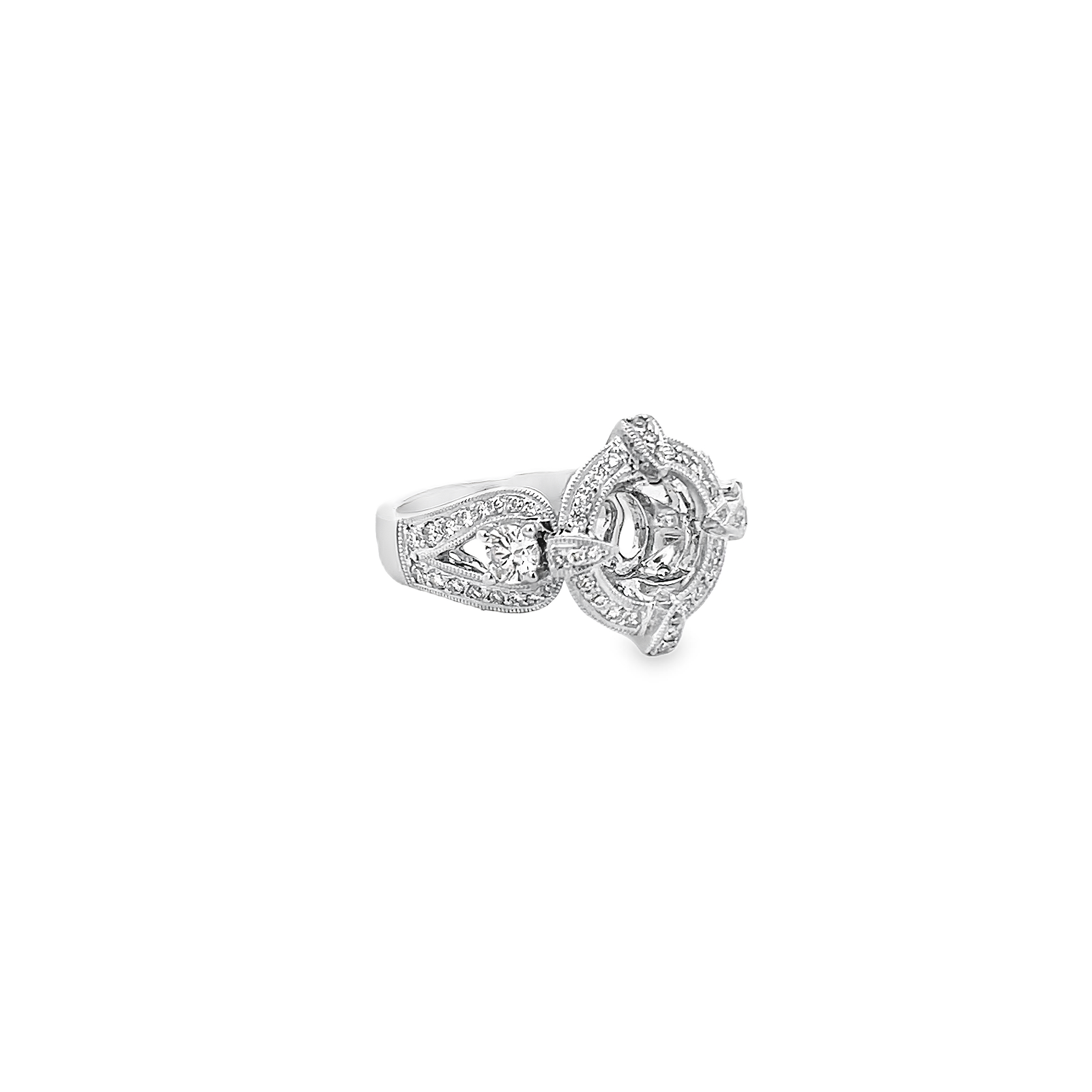 White Gold Diamond Semi Mount 0.86 Carat