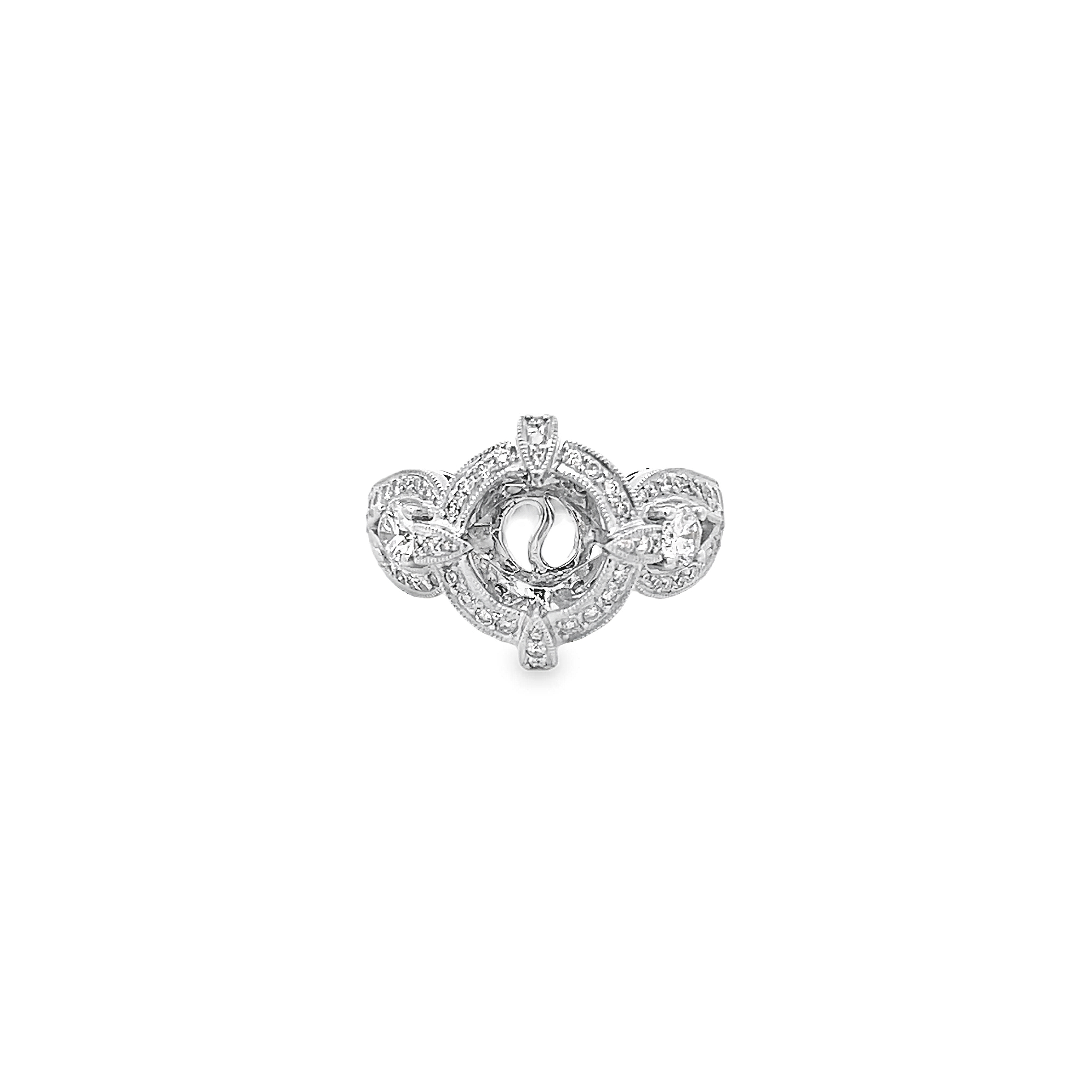 White Gold Diamond Semi Mount 0.86 Carat