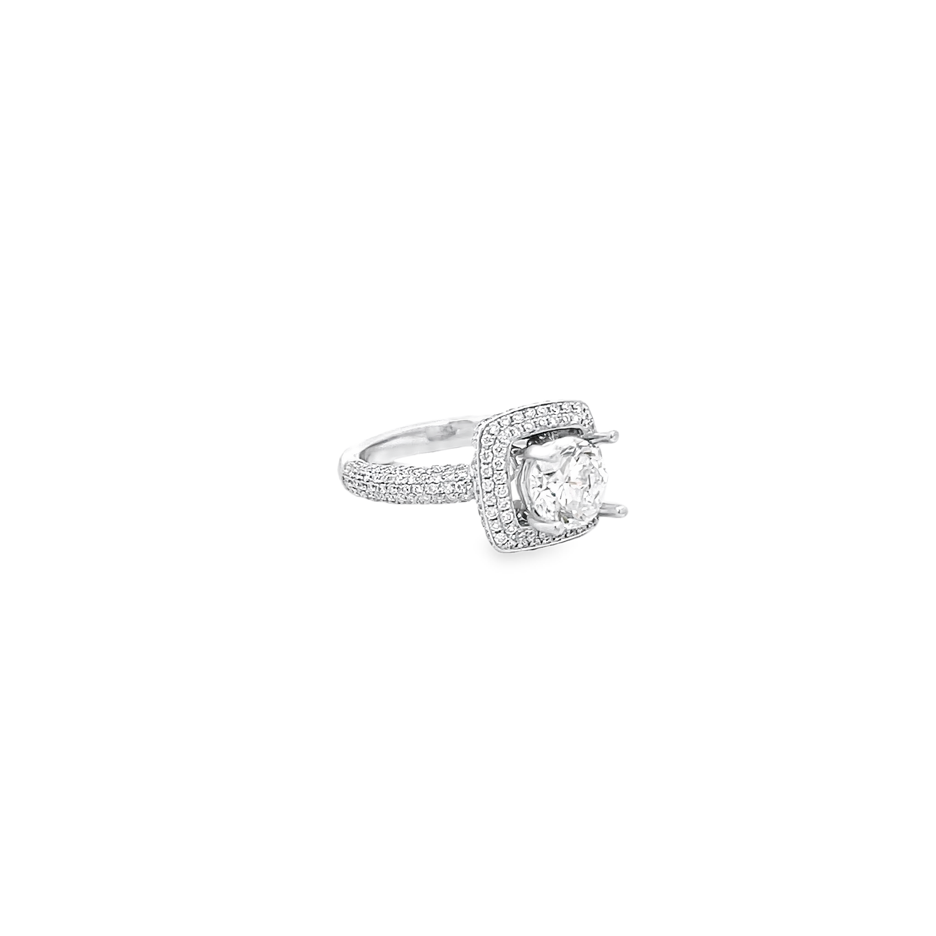 White Gold Diamond Semi Mounting 1.08 Carat
