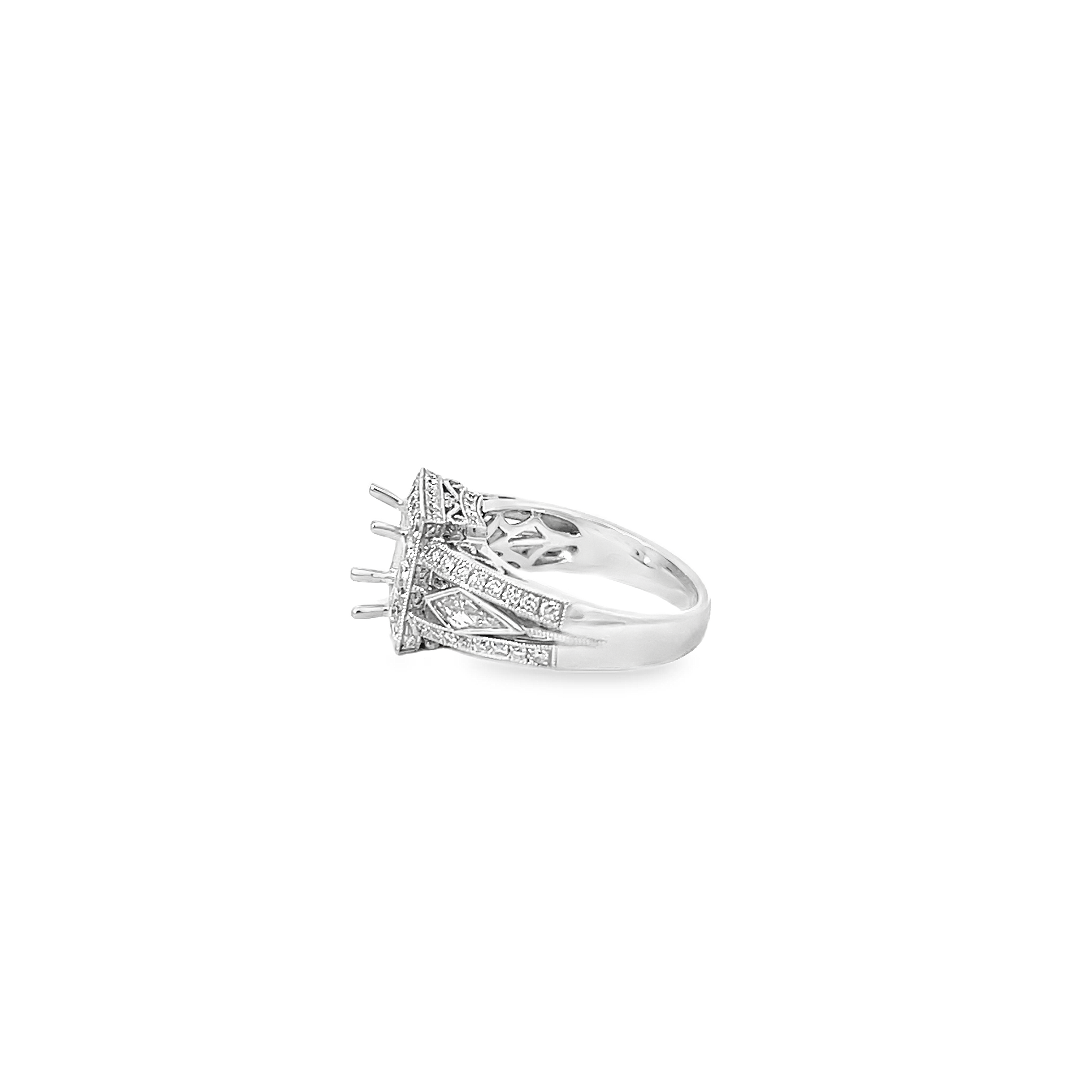 White Gold 1.08 Carat Diamond Semi Mounting