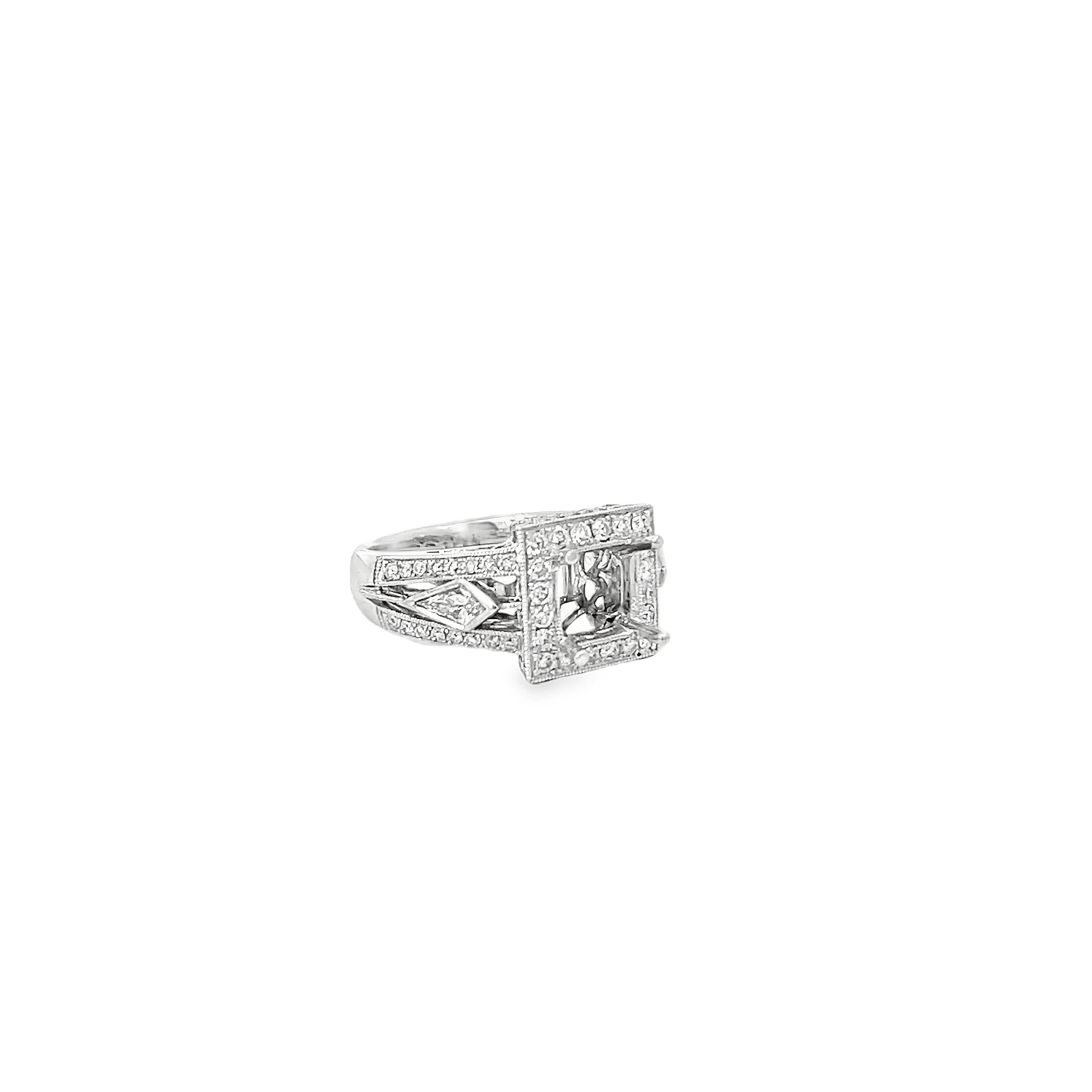 White Gold 1.08 Carat Diamond Semi Mounting