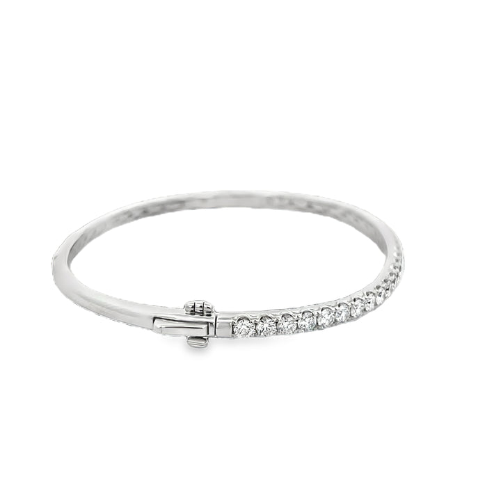 Diamond Bangle Bracelet in 14K White Gold with 2.00ctw Lab Grown Diamonds