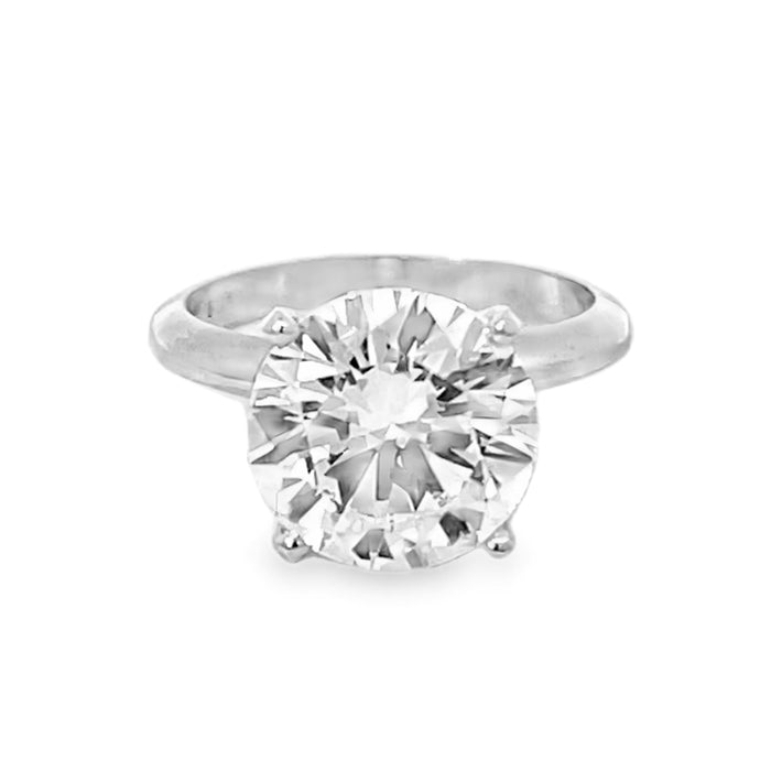 14K White Gold Lab Grown Round Center Diamond Solitaire Engagement Ring 5.00ctw