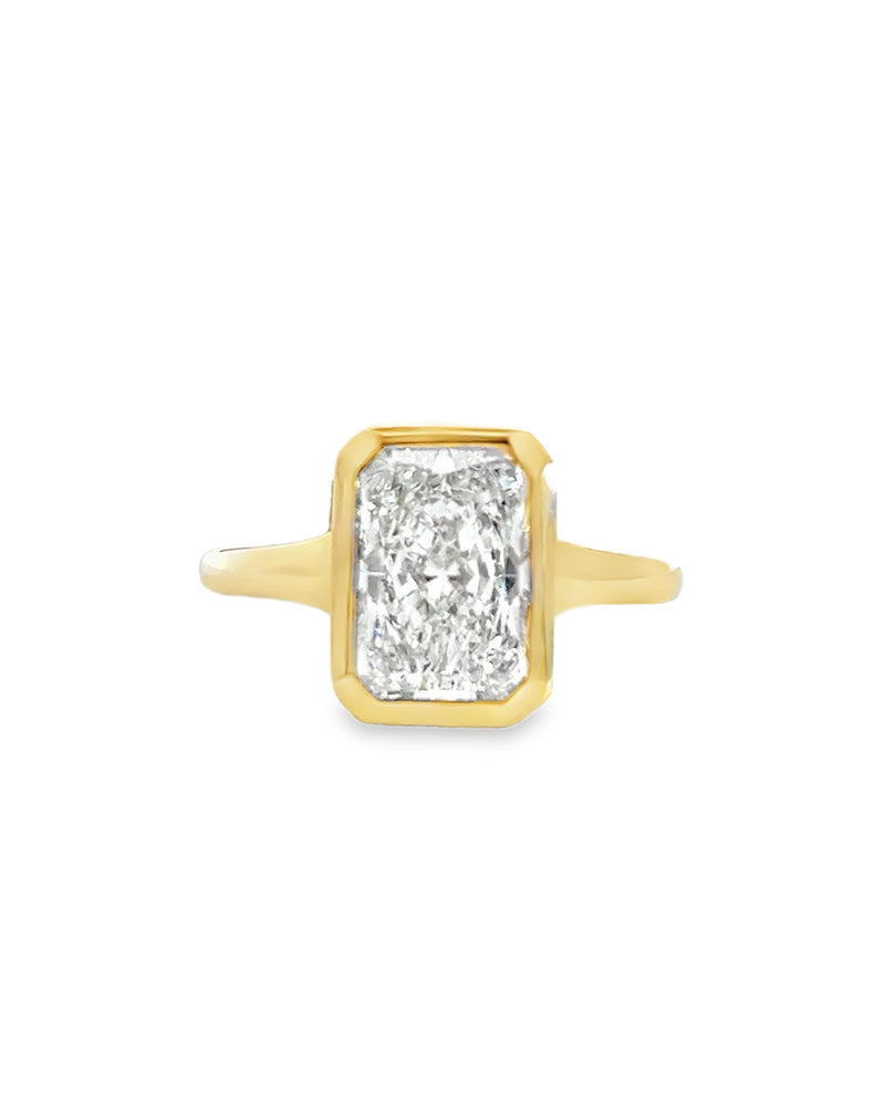Bezel Lab Grown Radiant Diamond Ring