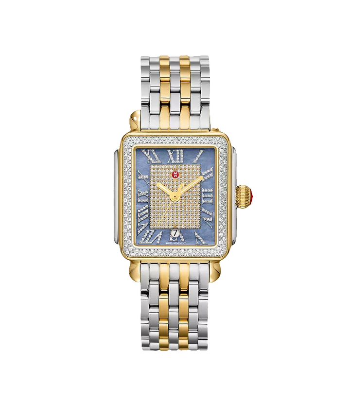 Limited Edition Michele Deco Madison Diamond Watch 35MM - Two-Tone 18K Gold-Plated