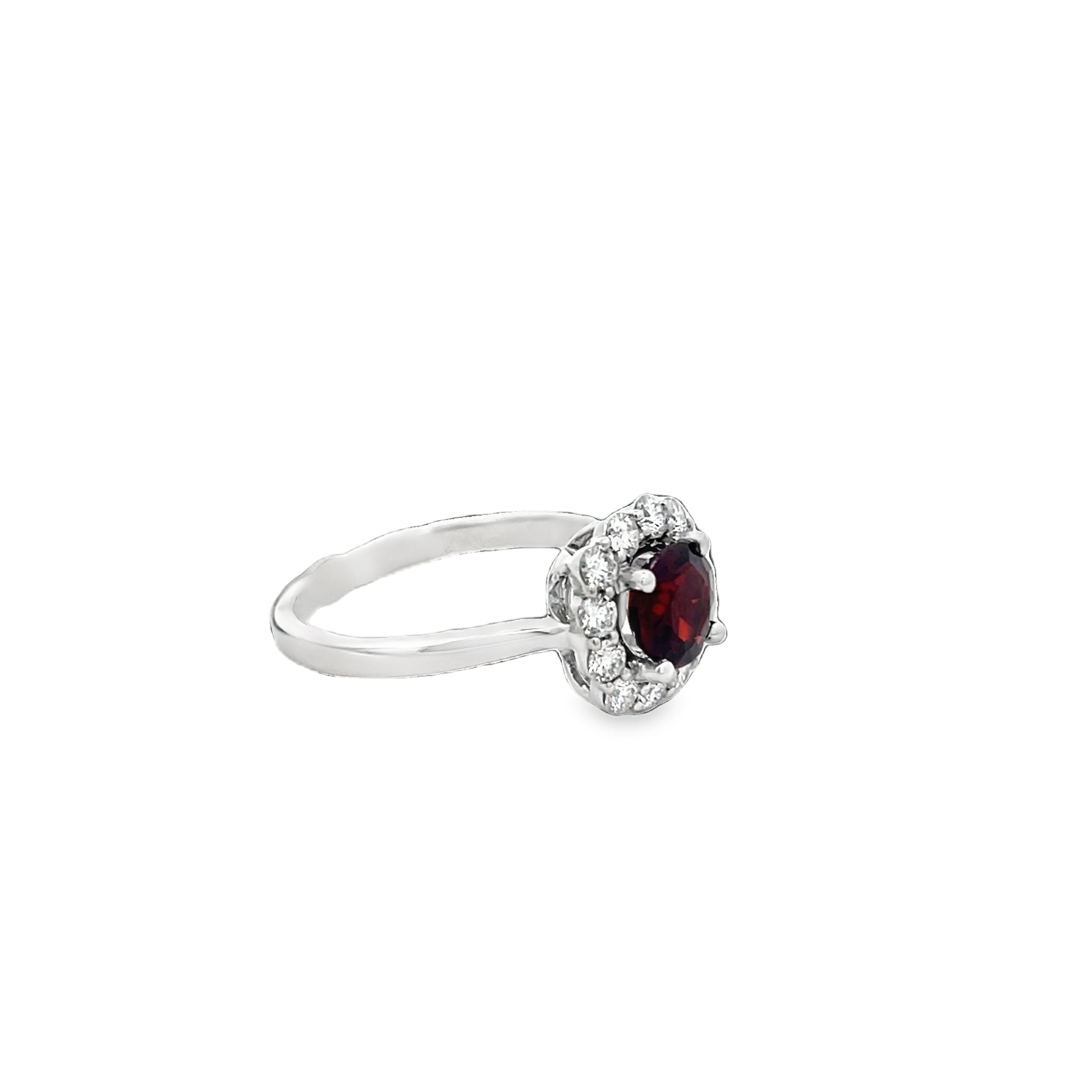 Diamond and Garnet Ring