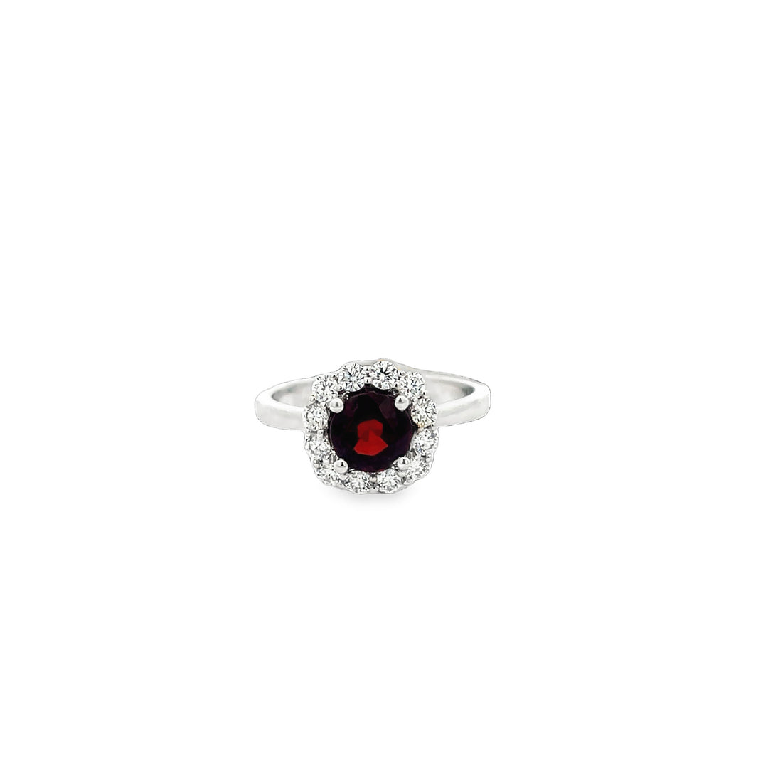 Diamond and Garnet Ring