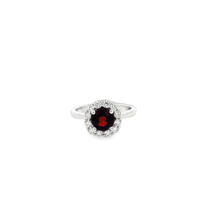 Diamond and Garnet Ring