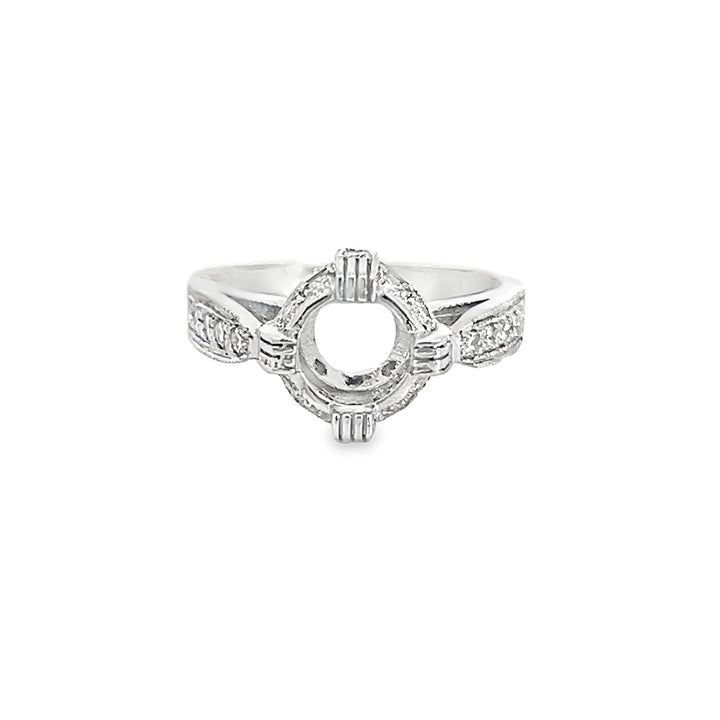 White Gold 0.51 Carat Diamond Semi Mounting Ring