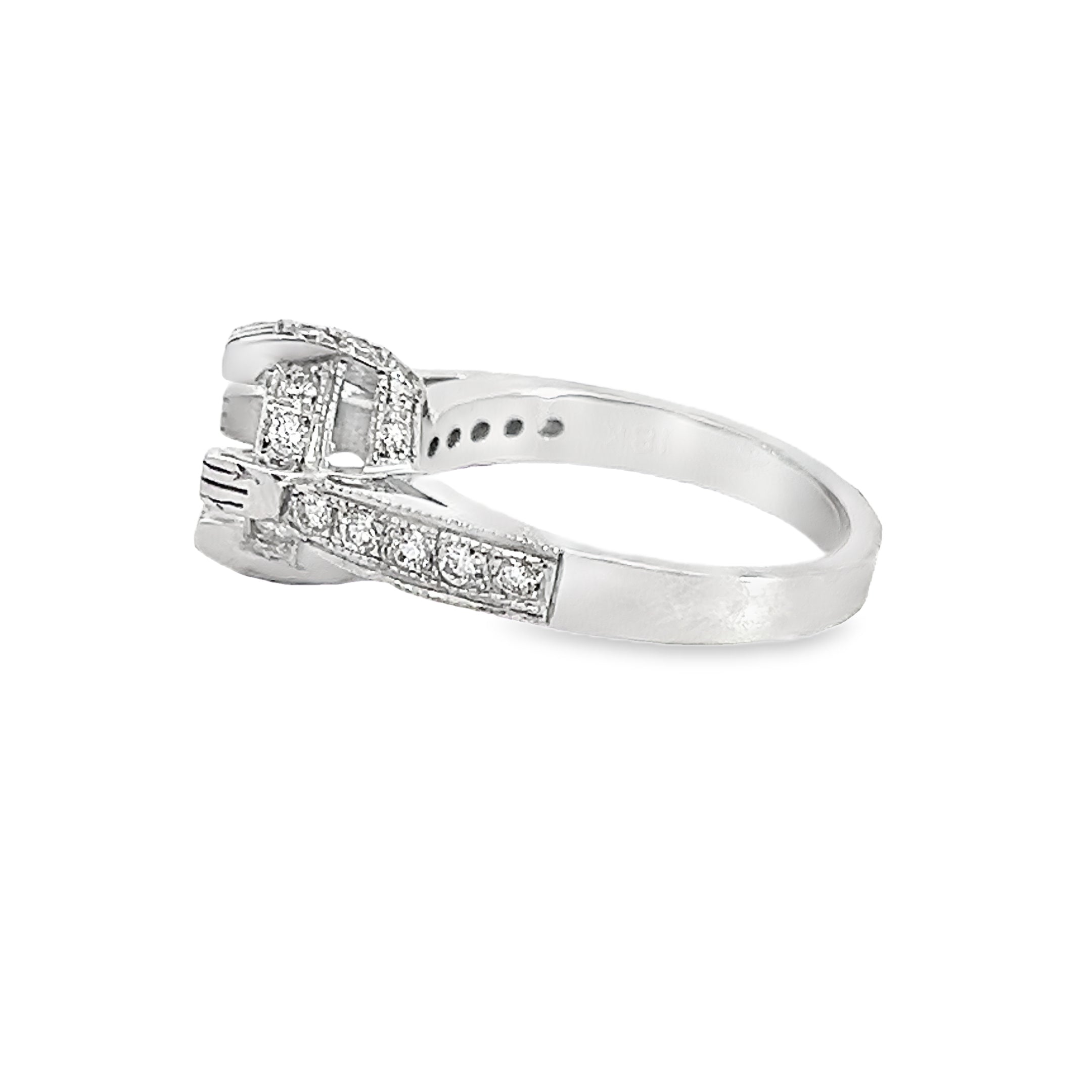 White Gold 0.51 Carat Diamond Semi Mounting Ring