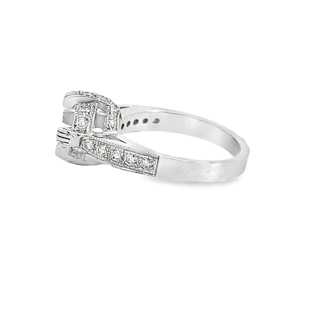 White Gold 0.51 Carat Diamond Semi Mounting Ring